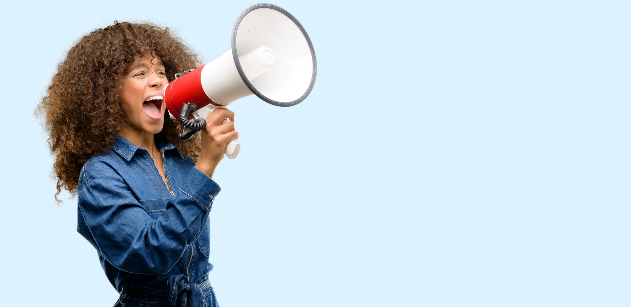 Woman with megaphone
