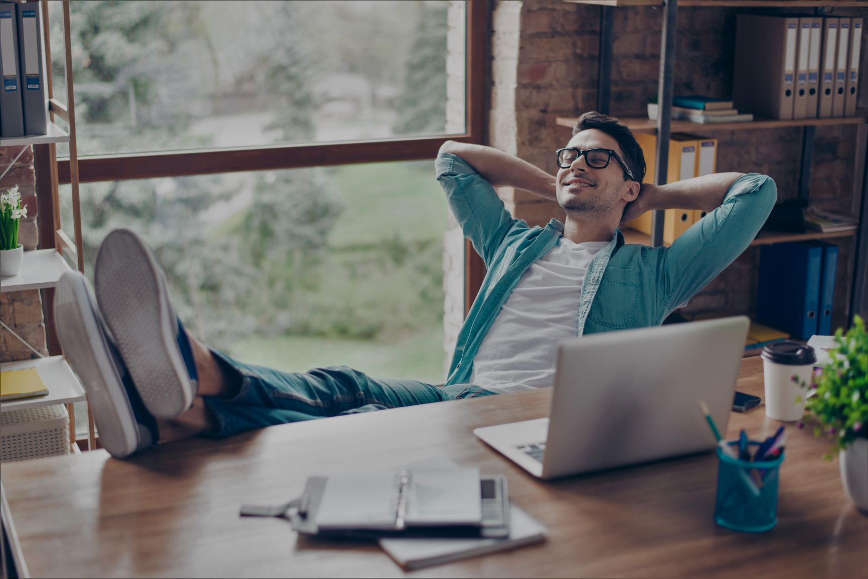 Relaxed busines person.